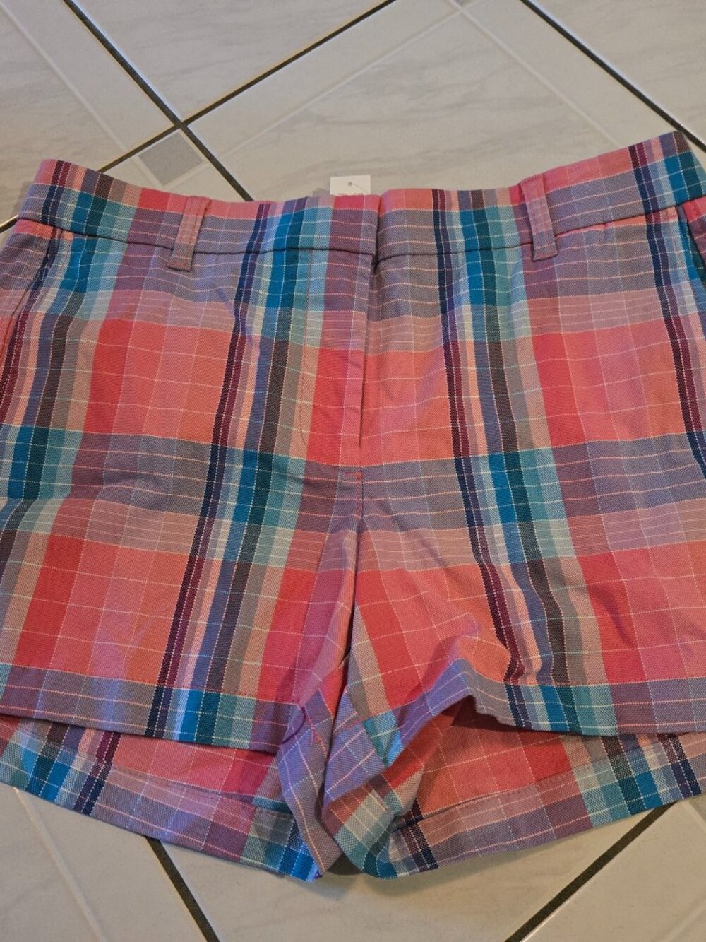 NWT J Crew 4" Chino Short Yarn Dyed Ombre Plaid Pink 10